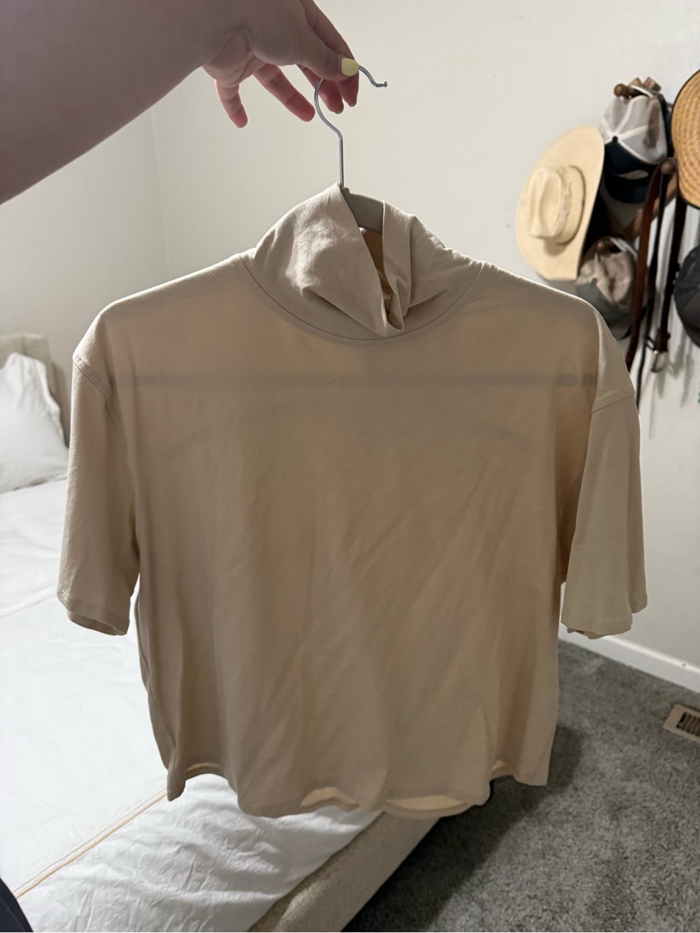 lululemon athletica Short Sleeve Turtleneck Tee in Beige